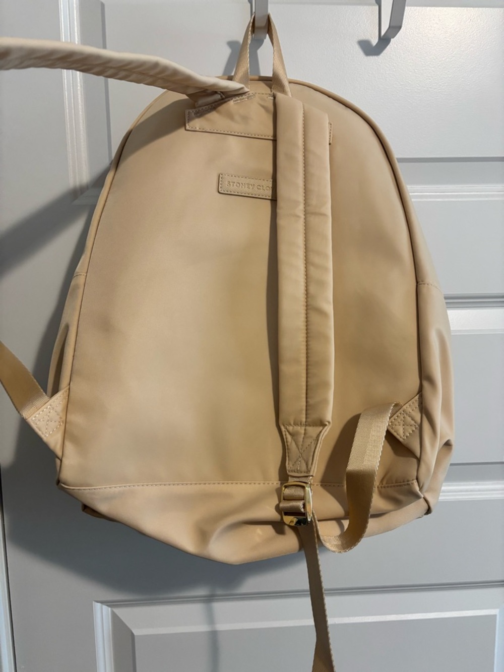 Stoney Clover Lane cream backpack with patches - Picture 9 of 13